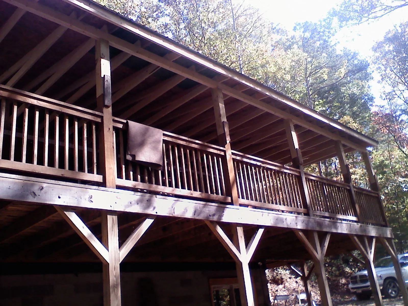 Timber framing under a new elevated porch and deck — Roof Leak Repair in Sharps by Roofing Brothers